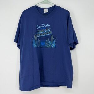 Bette Midler Kiss My Brass Tour Shirt XL Blue Gildan Ultra Cotton Concert Tee